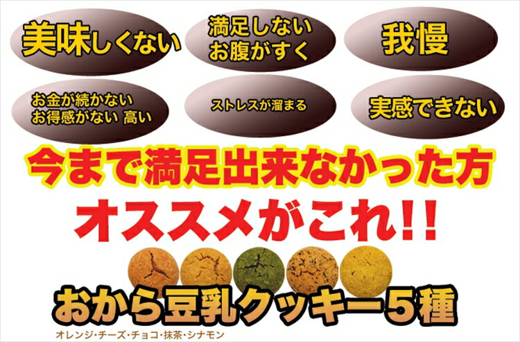 【送料無料】☆ヘルシー&DIET応援☆新感覚満腹おから豆乳ソフトクッキー 1kg 4袋[ダイエット] [おから豆乳クッキー 豆乳クッキー　おからクッキー ローカロリー 小腹 大豆 おやつ お菓子 ヘルシースイーツ 常温便]