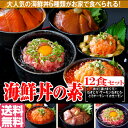 【送料無料】クーポン配布中！海鮮丼 12食セット（マグロ漬け2p・ネギトロ2P+サーモンネギトロ2p+トロサーモン2p+びんちょうマグロ2P+イカサーモン2P 計12食/マグロ丼/冷凍A[鮪 ねぎとろ丼 サーモン ネギとろ 詰め合わせセット]