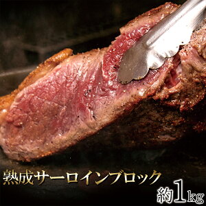 熟成牛 サーロインブロック1000g 牛肉 熟成 熟成肉 ステーキ肉 ステーキ用 ブロック肉 冷凍 サーロインステーキ サーロイン お取り寄せグルメ 1kg