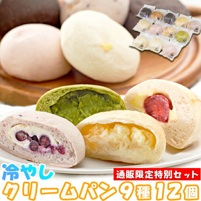 ひんやり美味しい新感覚スイーツ！冷やし クリームパン 9種12個セット【通販限定セット】/冷凍A