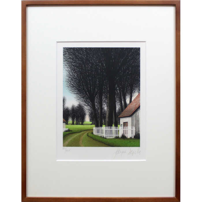 絵画 ジャック・デペルト リトグラフ 版画 『緑の小道』 木 道 風景 外国風景 美術品 アート