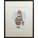 絵画 金子誠治 木版画 『ウクライナの人形』 人形 街 美術品 アート かねこせいじ