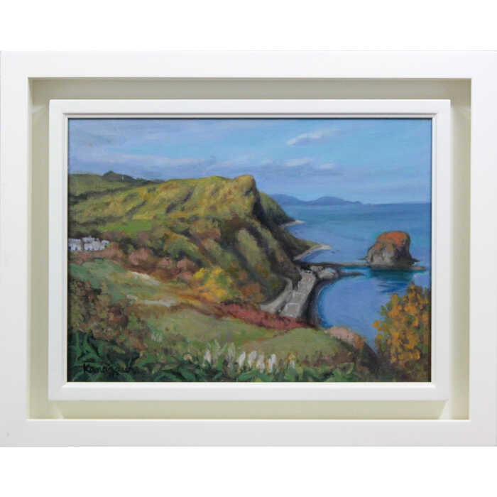 北海道の海岸風景北海道小樽市の張碓海岸と、張碓海岸のランドマークである恵比須島を描いた風景画技法：油彩画作品サイズ：F4号額のサイズ：縦35cm×横44cm作品の状態：作品は良好。付属品の額には若干の汚れあり。金澤巌（かなざわいわお / KANAZAWA Iwao）1932北海道 砂川市生まれ1995初個展2002札幌市民芸術展で佳作賞＜特徴＞道学芸大学（現 道教育大学札幌校）卒札幌・福井野中学校を最後に教員を退職後、本格的に画家としての活動を開始「北の自然を描く」をテーマに北海道の雄大な風景を描き続ける山の画家注意事項：お使いのモニターの発色具合によって、実際のものと色が異なる場合がございます。