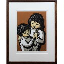 絵画 金子誠治 木版画 『姉弟』 人物 子ども 優しい 美術品 アート かねこせいじ