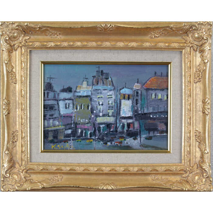 絵画 大工勝次 油絵・油彩画 『街』 街 一点物 美術品 アート ご贈答品 ギフト だいくかつじ
