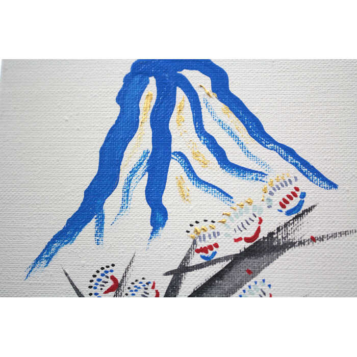 絵画 作家不明 アクリル画 『梅と山』 山 木 美術品 アート ご贈答品 ギフト