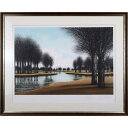 絵画 ジャック・デペルト リトグラフ 版画 『秋の水辺』 木 池 風景 外国風景 美術品 アート
