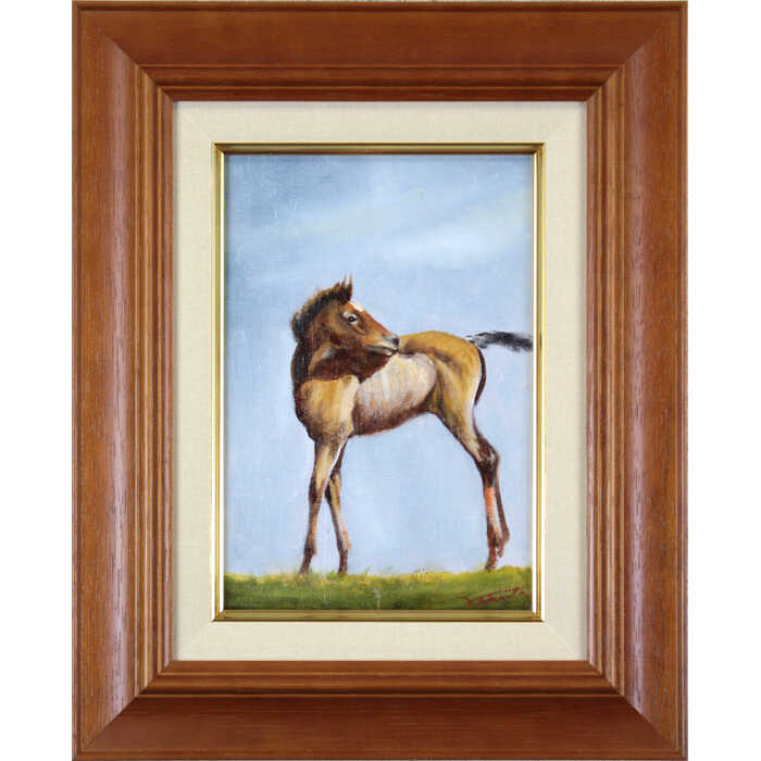 乐天商城 - 絵画 稗田善彦 油絵・油彩画 『馬』 動物 馬 一点物 美術品 アート ご贈答品 ギフト ひえだよしひこ
