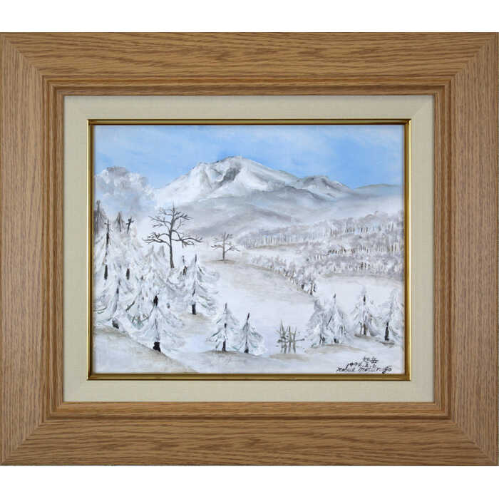 絵画 松野郷延江 油絵・油彩画 『旭岳』 山 林 雪 風景 北海道風景 一点物 美術品 アート ご贈答品 ギフト まつのごうのぶえ