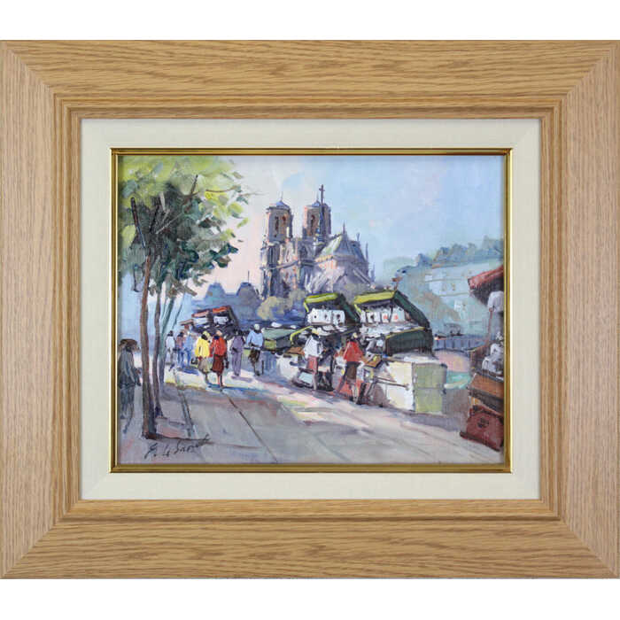Rakuten - 絵画 作家不明 油絵・油彩画 『街並み』 人々 街 道 外国風景 一点物 美術品 アート ご贈答品 ギフト