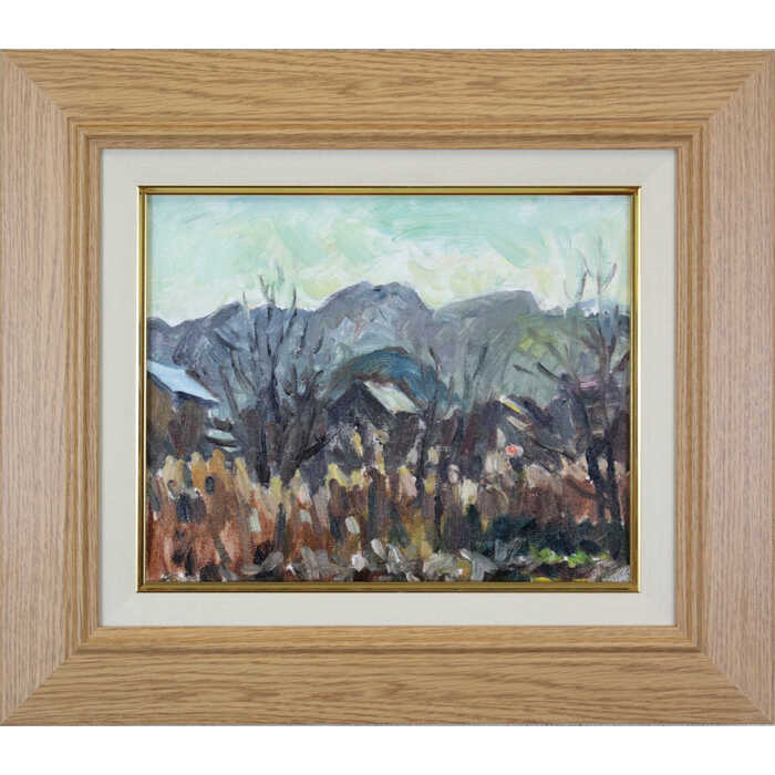 樂天商城 - 絵画 富樫正雄 油絵・油彩画 『晩秋の手稲山』 山 風景 北海道風景 一点物 美術品 アート ご贈答品 ギフト とがしまさお