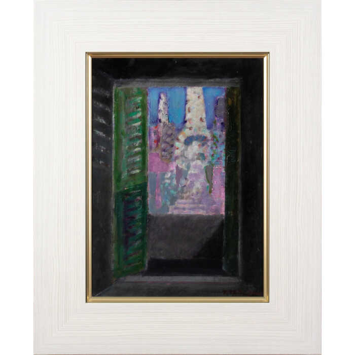 絵画 清水康雄 油絵・油彩画 『ホテル・ガウディ』 建造物 窓 一点物 美術品 アート ご贈答品 ギフト しみずやすお