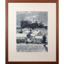 絵画 高橋美則 墨彩画 『百済寺』 塔 神社仏閣 街 風景 静謐 美術品 アート たかはしみのり