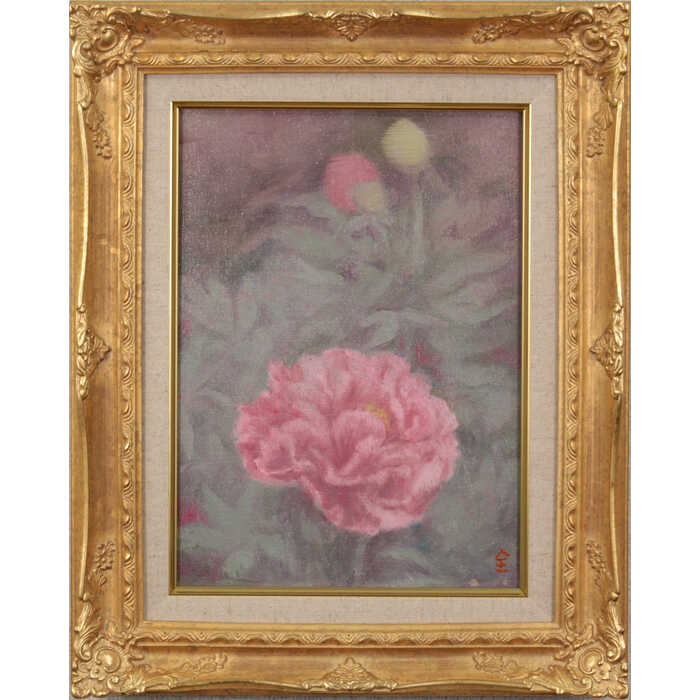 Rakuten - 絵画 全和凰 油絵・油彩画 『牡丹』 花 淡い 幻想的 一点物 美術品 アート ぜんわこう