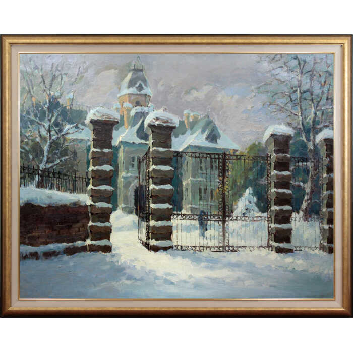 Rakuten - 大きいサイズ 大きい絵 著名画家の一点物 絵画 田中進 油絵・油彩画 『雪の朝』 建造物 雪 風景 冬 北海道風景 力強い 重厚 美術品 アート たなかすすむ