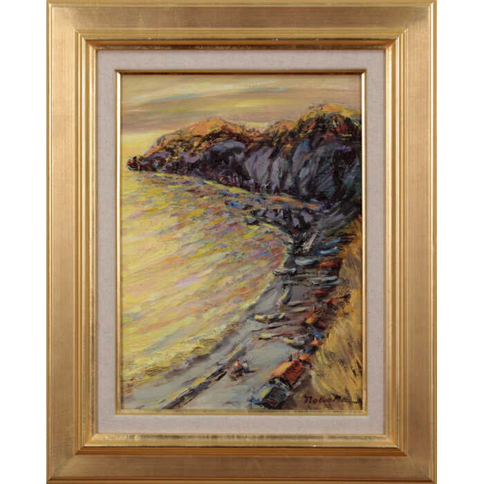 Rakuten - 絵画 信岡成子 油絵・油彩画 『北の浜辺』 海 海岸 風景 北海道風景 幻想的 穏やか 黄昏 一点物 美術品 アート ご贈答品 ギフト のぶおかしげこ