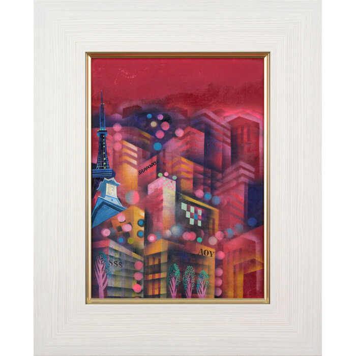 Rakuten - 絵画 熊谷明宏 油絵・油彩画 『ススキノ風景』 夜景 建造物 街 北海道風景 幻想的 渡世 一点物 美術品 アート ご贈答品 ギフト くまがいあきひろ
