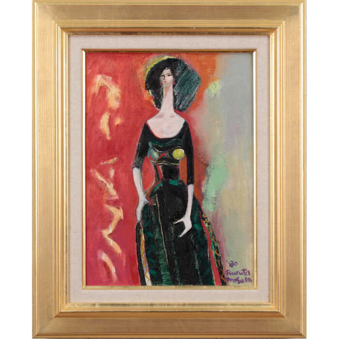 Rakuten - 絵画 鶴田昌子 油絵・油彩画 『女性像』 人物 一点物 美術品 アート ご贈答品 ギフト つるたまさこ