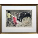 絵画 ジャン・ジャンセン リトグラフ 版画 『闘牛』 人物 動物 美術品 アート
