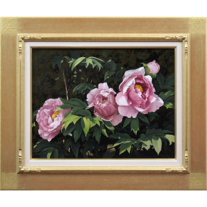 絵画 河合びこう 油絵・油彩画 『木漏れ日』 植物 花 明るい 爽やか 生き生き 一点物 美術品 アート かわいびこう