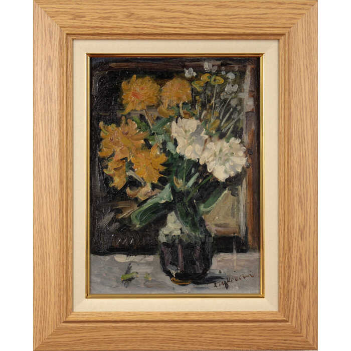 絵画 竹内一郎 油絵・油彩画 『花』 花 静物 穏やか 一点物 美術品 アート ご贈答品 ギフト たけうちいちろう