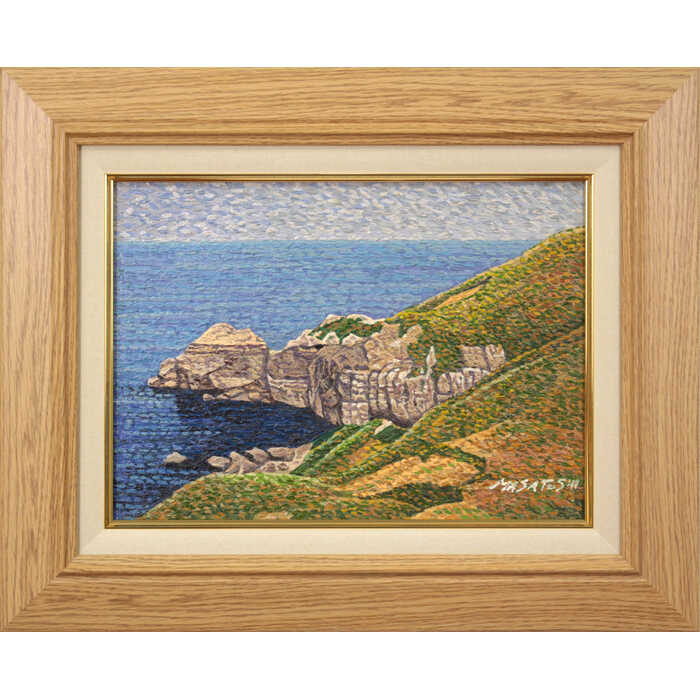 Rakuten - 絵画 渡辺正敏 油絵・油彩画 『岬』 岬 海 自然 風景 穏やか 一点物 美術品 アート ご贈答品 ギフト わたなべまさとし