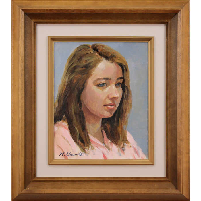 絵画 鵜沼人士 油絵・油彩画 『ジョアン』 人物 美人 一点物 美術品 アート うぬまひとし