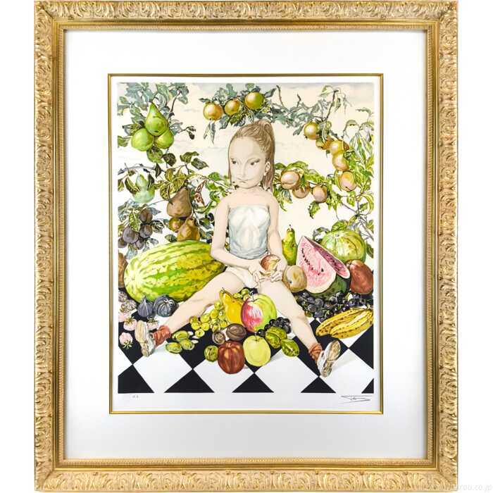 藤田嗣治 リトグラフ 版画 『少女と果物』 絵画