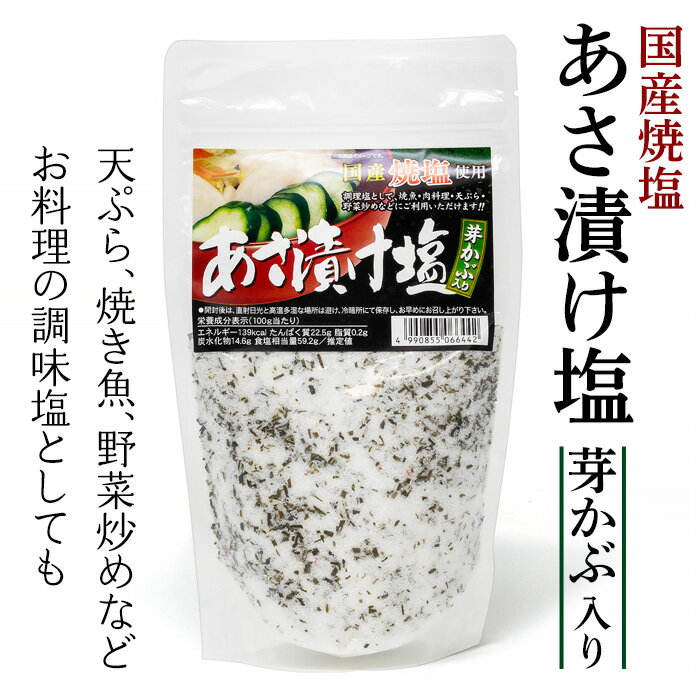 あさ漬け塩 芽かぶ入り 北海道 お土産 おみやげ 国産焼塩 芽株 調味料 ソルト スタンドパック