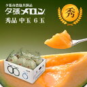 【早割り特価】夕張市農協直送 共撰品 夕張メロン秀品中玉(約1.3kg) 6玉1箱【送料無料】【産地直送】【代引不可】 北海道 お土産 おみやげ お中元 贈答品...