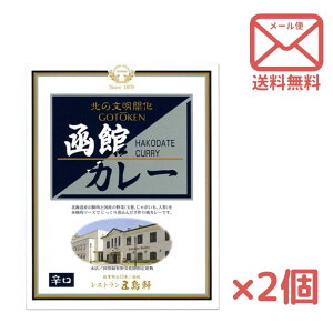 送料無料 五島軒 函館カレー 《辛口》 [1人前×2］ セット｜ゆうパケ レトルト グルメ 北海道 物産展 お土産 仕送り おいしい 離れて暮らす家族に ストック 常備食 お手軽 国産 保存食 常温保存 ローリングストック