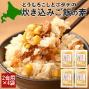 炊き込みご飯の素 2合 4袋 とうもろこし ホタテ 北海道 メール便 送料無料 着色料・保存料不使用 ごはん お弁当 おかず おにぎりの具