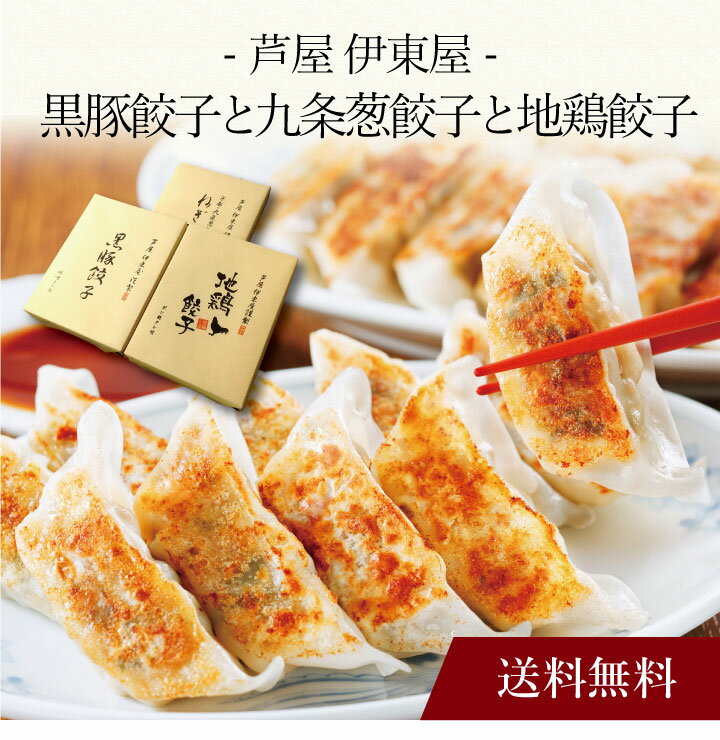【ポイント5倍】〔 「芦屋 伊東屋」謹製 黒豚餃子と九条葱餃子と地鶏餃子 JNKG-40 〕お取り寄せ 送料無料 内祝い 出産内祝い 新築内祝い 快気祝い ギフト 贈り物のサムネイル