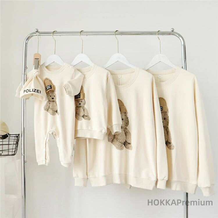 【送料無料】トレーナー 秋冬 クマ柄 可愛い 家族お揃い トップス 親子コーデ 韓国 親子ペア リンクコ..