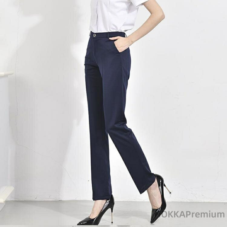 【送料無料】OL スラックス スラックス ストレッチパンツ ロングパンツ 通勤 体型カバー 厚手 裾上げ済 レディース 細身 30代 テーパードパンツ オールシーズン 脚長 パンツ