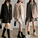 【送料無料】スーツ 女の子 卒服 高校生 韓国 制服 フォーマルスーツ レディース 2点セット ジャケット スカート 大きいサイズ 子供服 発表会 プレザー ス...