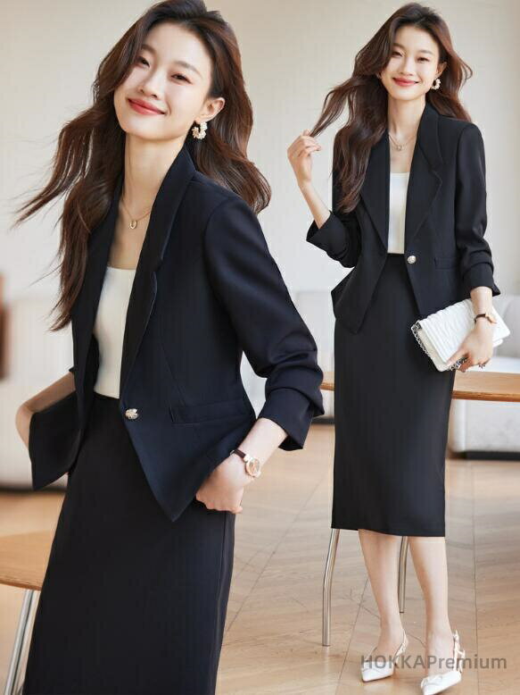 Skirt Suits - 【送料無料】長め スーツ セットアップ フォーマルスーツ 洗える 長袖 春秋 発表会 謝恩会 卒業式 入学式 ビジネススーツ リクルート レディース セレモニースーツ 無地 就活 面接
