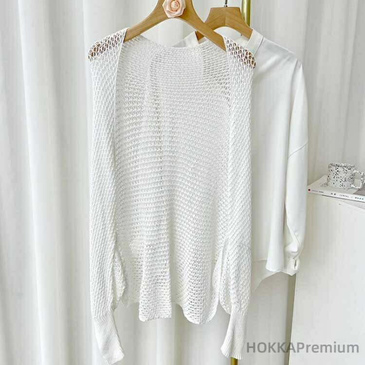 【送料無料】UVカット ドルマン BIG UVカットカーディガン シアー 透け感 グレー ホワイト カーディガン 透け ドルマンカーデ