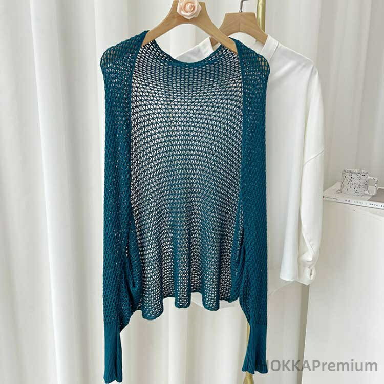 【送料無料】UVカット ドルマン BIG UVカットカーディガン シアー 透け感 グレー ホワイト カーディガン 透け ドルマンカーデ