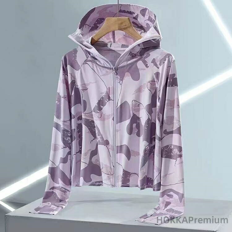 Parka - 【送料無料】フード付きパーカー ひんやり uvパーカー パーカー 薄手 日焼け止め 接触冷感 おしゃれ ラッシュガード レディース