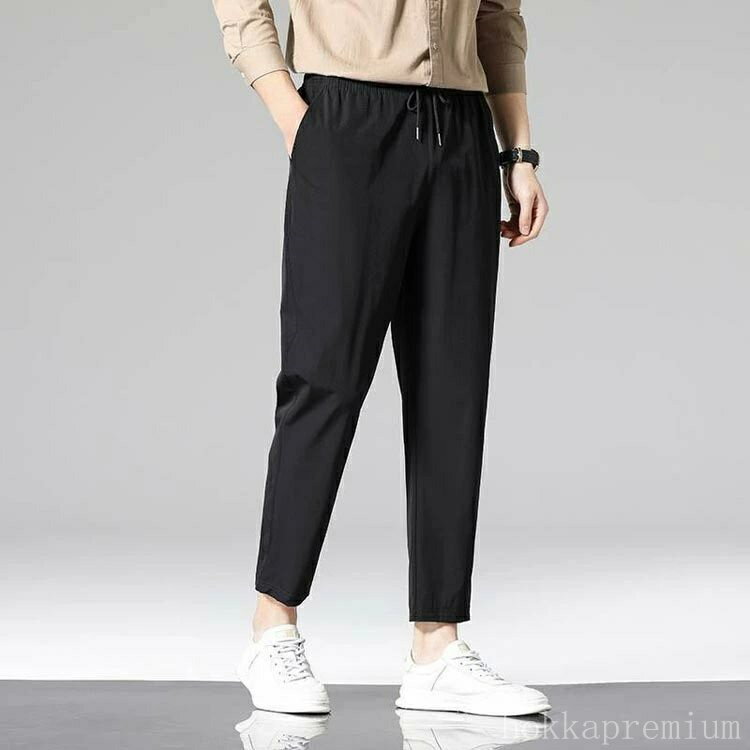 【送料無料】メンズ 冷感パンツ ゴルフ 伸びる ストレッチ 接触冷感 アンクルパンツ 2枚 ストレッチパンツ 夏 吸汗速乾 カジュアルパンツ チノパン テーパードパンツ ひんやり 涼しい