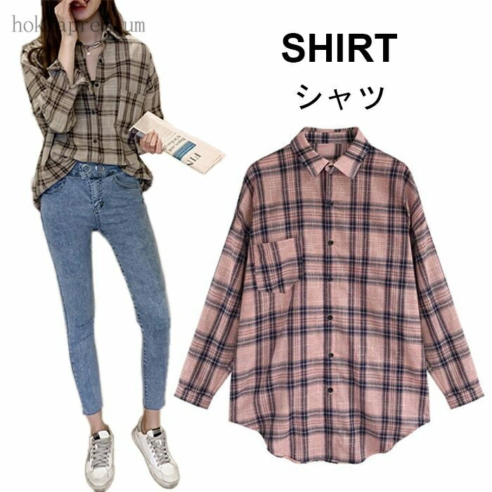 【送料無料】夏新作 トップス キレイめ チェック柄 スッキリ シンプル 可愛い ゆったり 体型カバー 大きいサイズ おしゃれ(4)