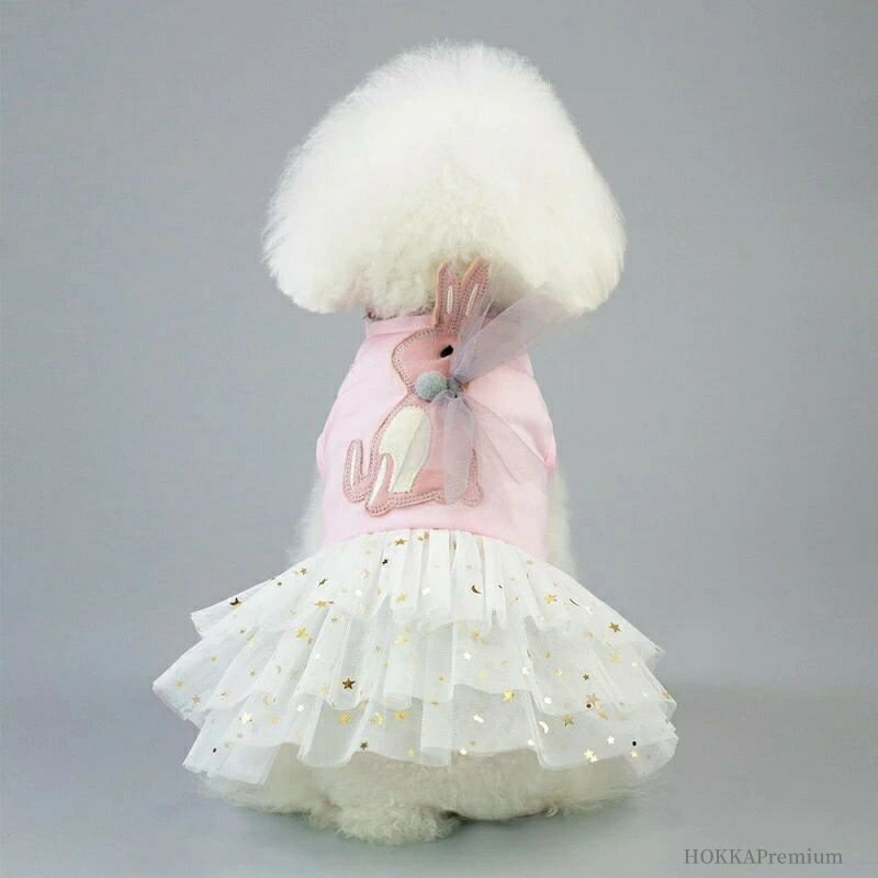 【送料無料】可愛い 中型犬用 小型犬用 夏用 春用 夏 春 Tシャツ レース ワンピース ドレス ペットウェ..