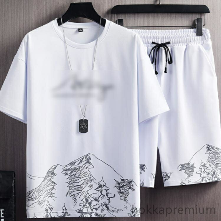 【送料無料】無地 上下セット 短パン tシャツ クルーネック ジャージ 大きいサイズ シンプル カジュアル おしゃれ 半袖Tシャツ 2点セット