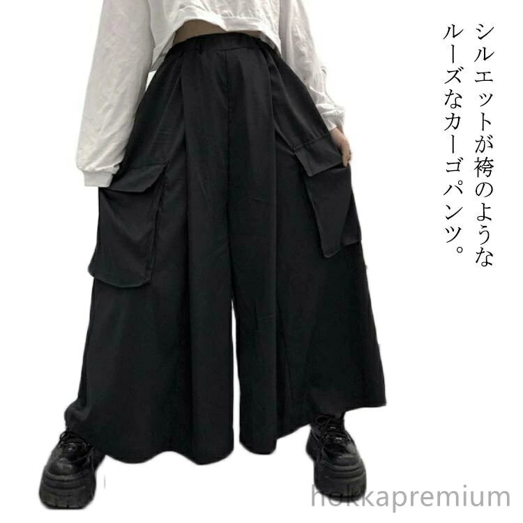 【送料無料】ポケット付き スカンツ ビッグ ゆったり 薄手 カーゴパンツ サルエルパンツ 袴パンツ スカートパンツ メンズ ワイドパンツ