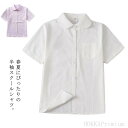 【送料無料】ピン 白 半袖シャツ 女の子 中学生 高校生 シャツ 学生服 ホワイト 透けない 制服 ブラウス 半袖 丸襟 スクールシャツ