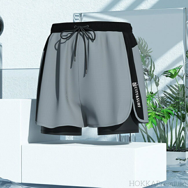 【送料無料】サーフパンツ インナー付き水着 メンズ 水陸両用 速乾海パン 男性用ショートパンツ 短パン 部屋着