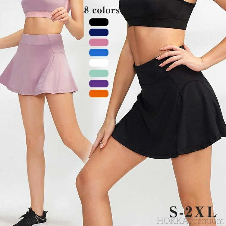 【送料無料】スポーツ スカート スポーツウェア インナーパンツ ポケット付き レディース プリーツ スカート テニス ランニング ヨガ ゴルフ ウェア 短パン ...