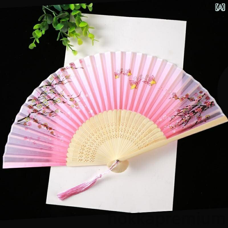 【送料無料】扇子 男性用 ファン レトロ 翡翠フレーム チャイナ風 ポータブル 夏 竹 木製 ダンス メン..