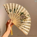 【送料無料】黒 白 水墨 レース 漢服 竹 手持ち ポータブル 夏 チャイナ風 ギフト シンプル おしゃれ かわいい 女の子 女性 レトロ 扇子